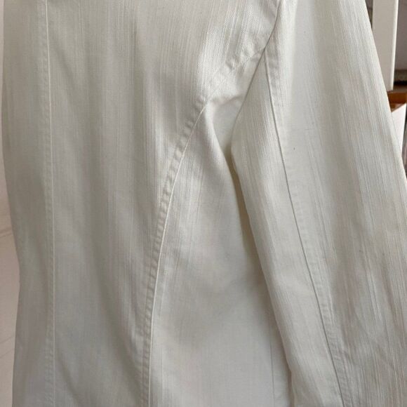 JM Collection Women’s White Cotton Jeweled Jacket SZ 14 - Picture 3 of 10